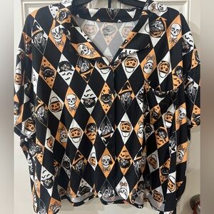 Halloween Women's Walmart Vintage Diamond Print TikTok Pajama PJ Set Size 3XL